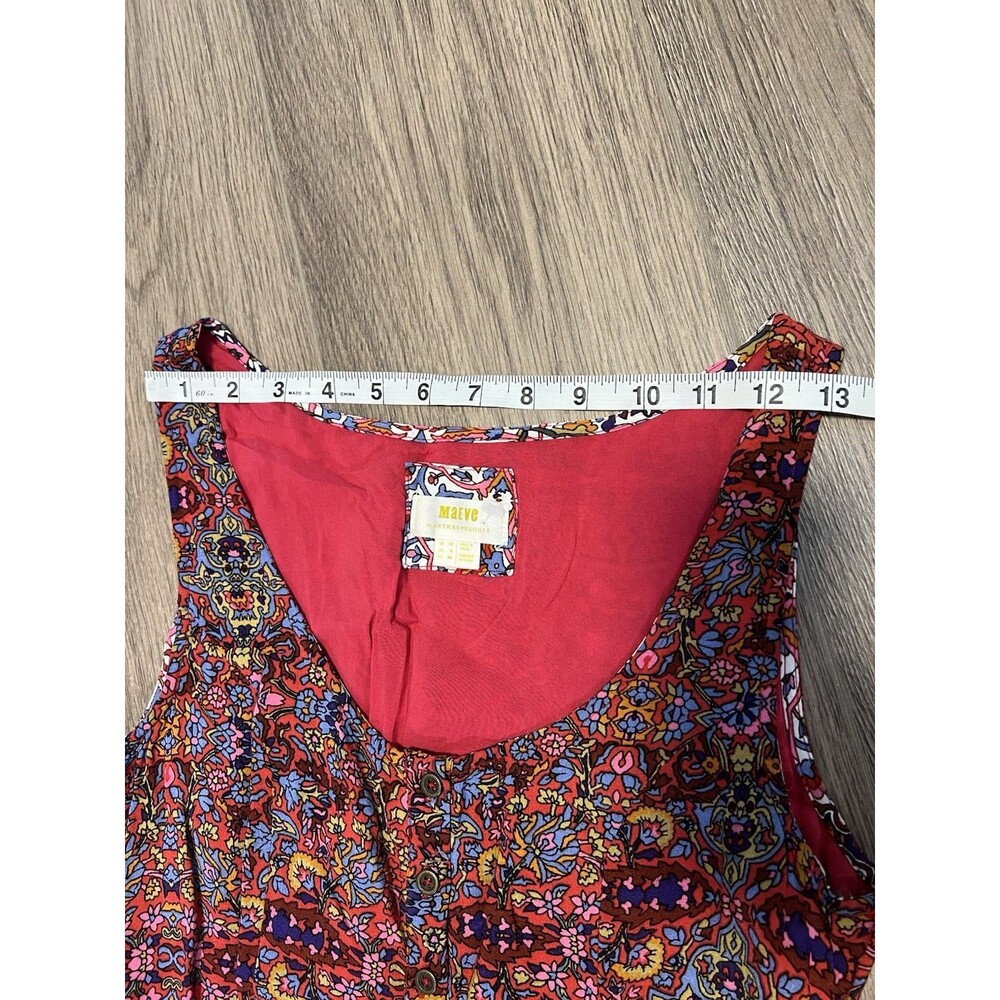 Maeve for Anthro Violette Sleeveless Tank Midi Dress Boho Women's 6 Floral Print - Picture 15 of 16